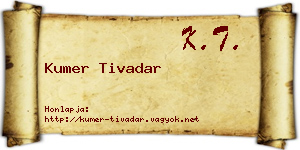 Kumer Tivadar névjegykártya